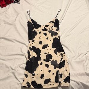 Windsor Black and Cream Spaghetti Strap Mini Dress